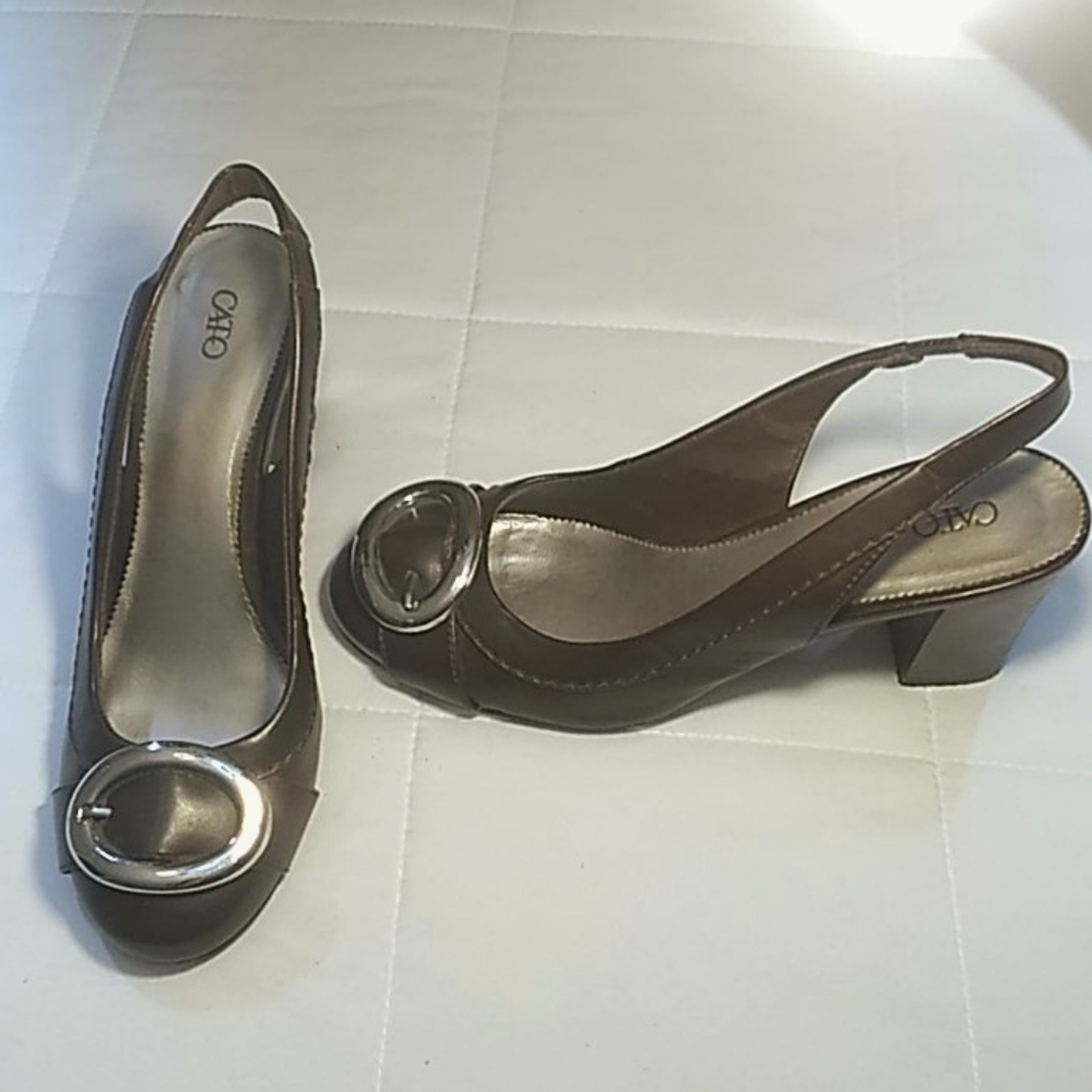 Cato Brown with Silver Buckle Sandals